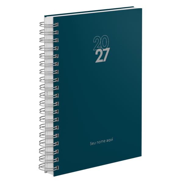 Agenda Diária Personalizada Solid Colors Azul Petróleo 2027