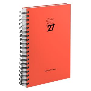 Agenda Diária Personalizada Solid Fluor Laranja 2027