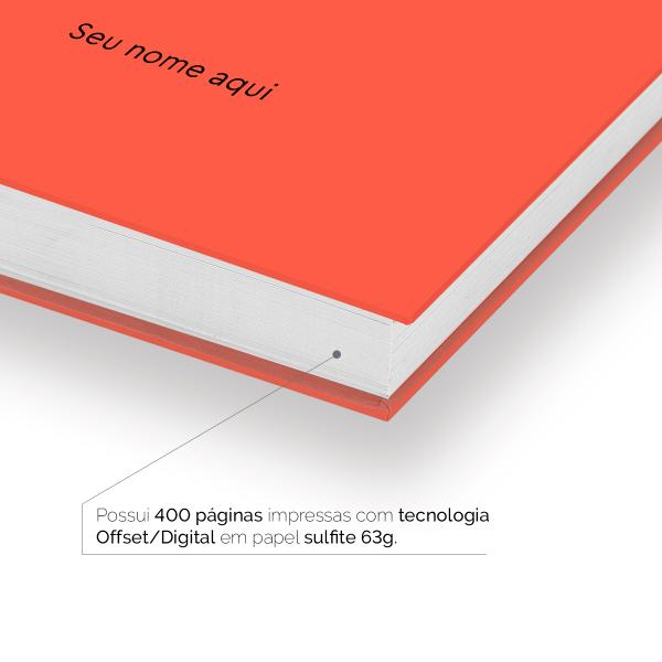 Agenda Diária Personalizada Solid Fluor Laranja 2027
