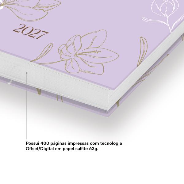 Agenda Diária Personalizada Sunny Flower Lilás 2027