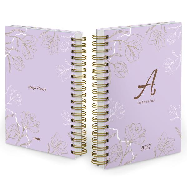 Agenda Diária Personalizada Sunny Flower Lilás 2027