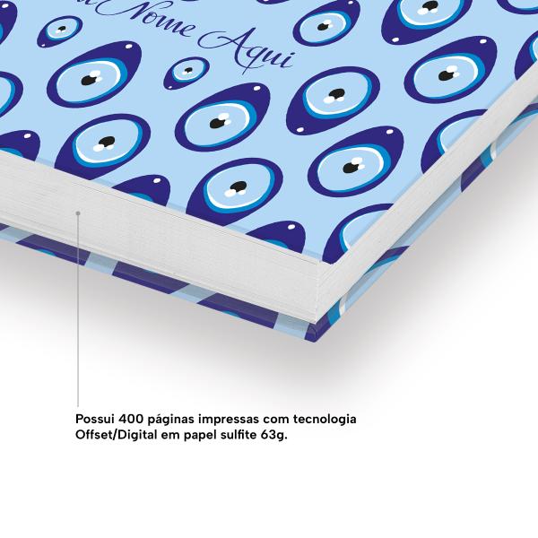 Agenda Diária Personalizada Talismã Olhos Gregos 2027