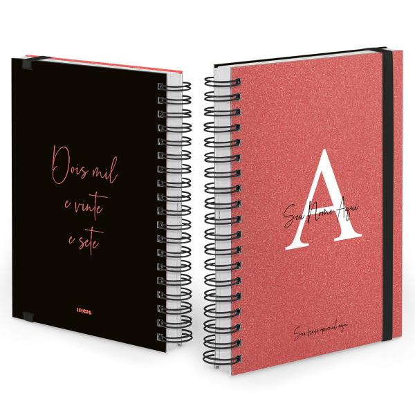 Agenda Diária Plus Personalizada Areia Sand Vermelho 2027