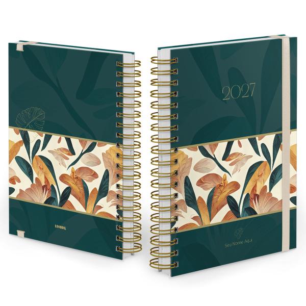 Agenda Diária Plus Personalizada Botanics Floral Jungle Musgo 2027