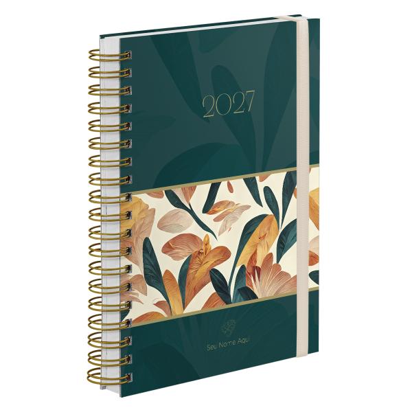 Agenda Diária Plus Personalizada Botanics Floral Jungle Musgo 2027