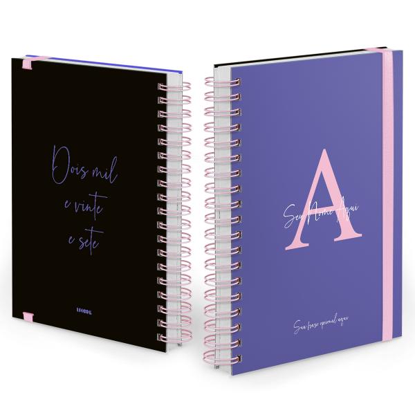 Agenda Diária Plus Personalizada Moderna Letra Cores Very Peri 2027