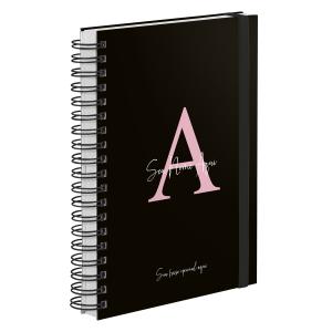 Agenda Diária Plus Personalizada Moderna Letra Cores Preto Rosa 2027