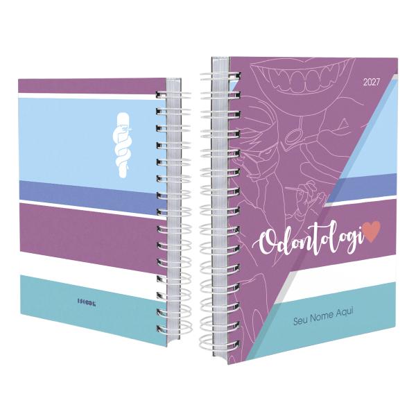 Agenda Personalizada Profissões Odontologia Roxa/azul