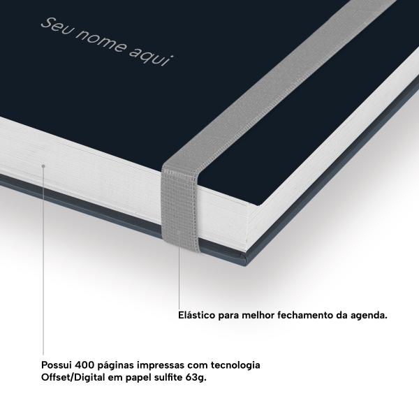 Agenda Diária Plus Personalizada Solid Colors Grafite 2027