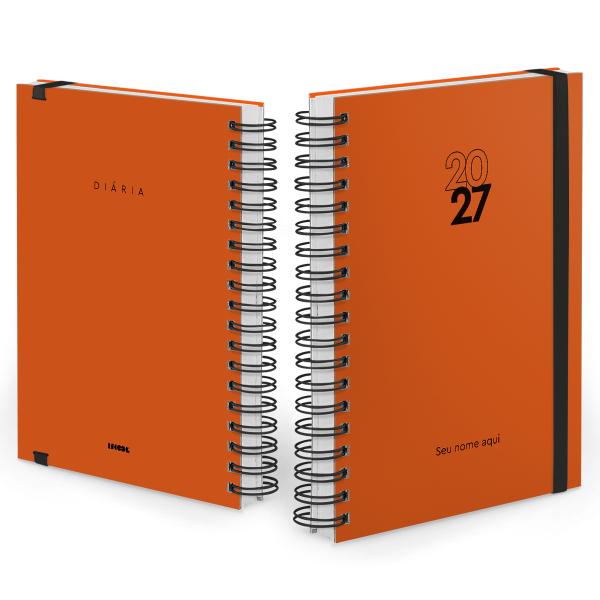 Agenda Diária Plus Personalizada Solid Colors Laranja 2027