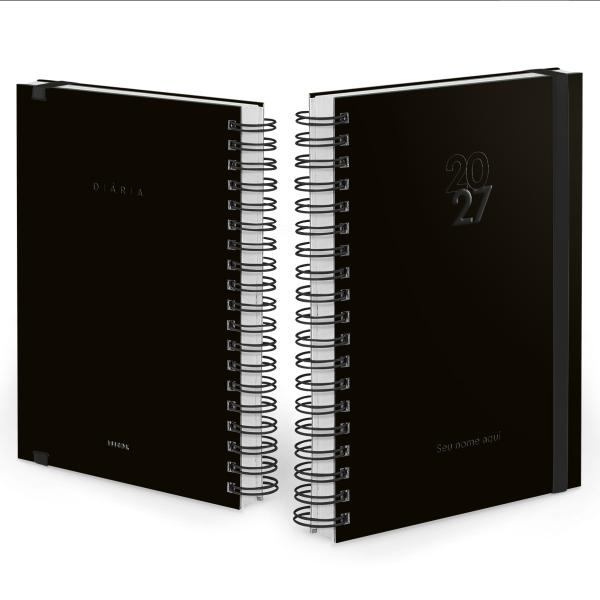 Agenda Diária Plus Personalizada Solid Colors Preto Verniz 2027
