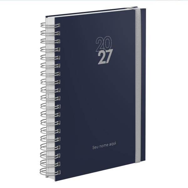 Agenda Diária Plus Personalizada Solid Colors Azul Marinho 2027