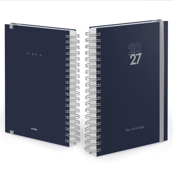 Agenda Diária Plus Personalizada Solid Colors Azul Marinho 2027