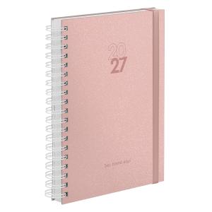 Agenda Diária Plus Personalizada Solid Glitter Rosê 2027