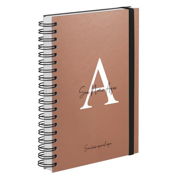 Agenda Diária Plus Personalizada Moderna Letra Metalizada Capuccino 2027