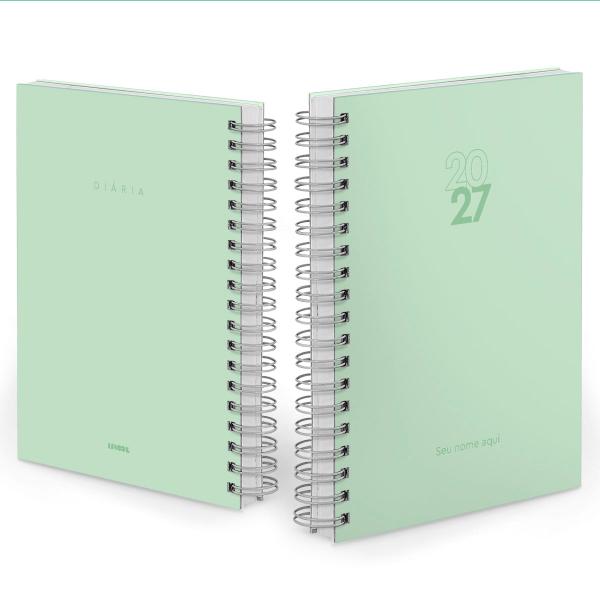 Agenda Diária Personalizada Solid Colors Verde Menta 2027