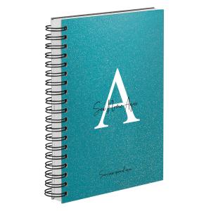 Agenda Diária Personalizada Moderna Letra Glitter Metalizada Azul Topázio 2027