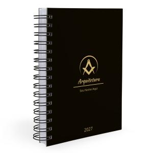 Agenda Personalizada Profissões Preto Ouro Arquitetura