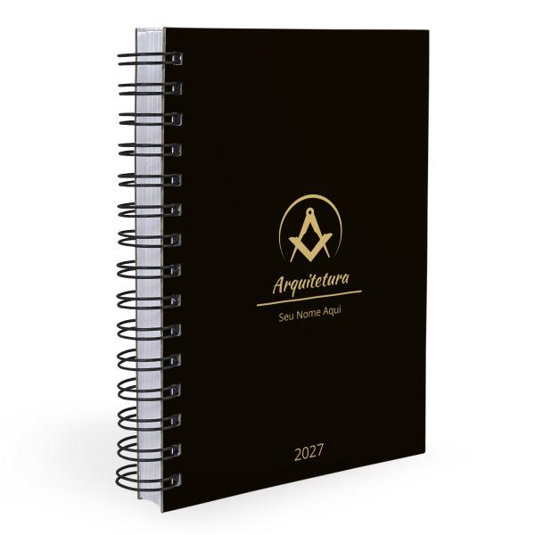 Agenda Personalizada Profissões Preto Ouro Arquitetura