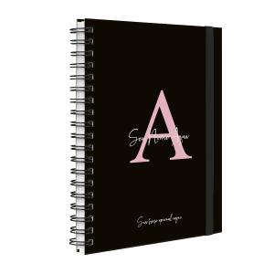 Agenda Planner Semanal Plus Personalizada Moderna Letra Cores Preto Rosa 2027