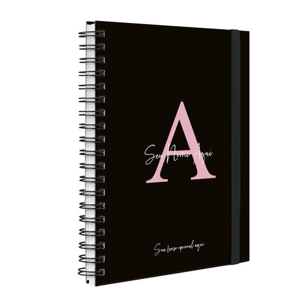 Agenda Planner Semanal Plus Personalizada Moderna Letra Cores Preto Rosa 2027