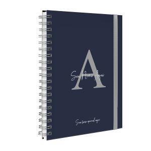 Agenda Planner Semanal Plus Personalizada Moderna Letra Cores Azul Marinho 2027