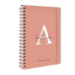 Agenda Planner Semanal Plus Personalizada Moderna Letra Cores Pêssego 2027