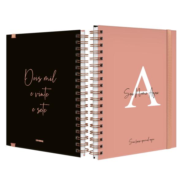 Agenda Planner Semanal Plus Personalizada Moderna Letra Cores Pêssego 2027