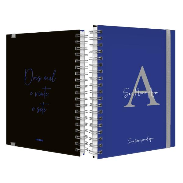 Agenda Planner Semanal Plus Personalizada Moderna Letra Cores Azul Royal 2027