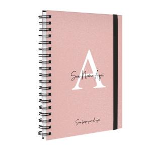 Agenda Planner Semanal Plus Personalizada Moderna Letra Glitter Rosê 2027
