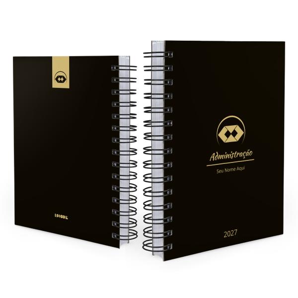 Agenda Personalizada Profissões Preto Ouro Administração