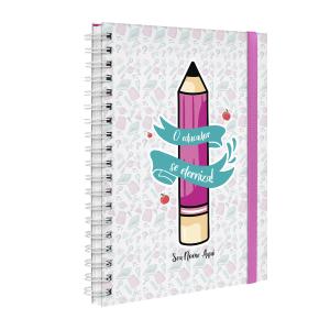 Agenda Planner Semanal Plus Personalizado Professores Lápis Rosa 2027