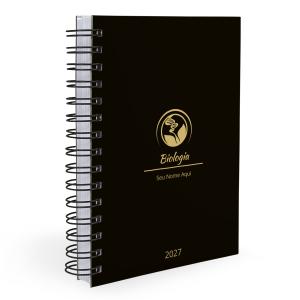 Agenda Personalizada Profissões Preto Ouro Biologia