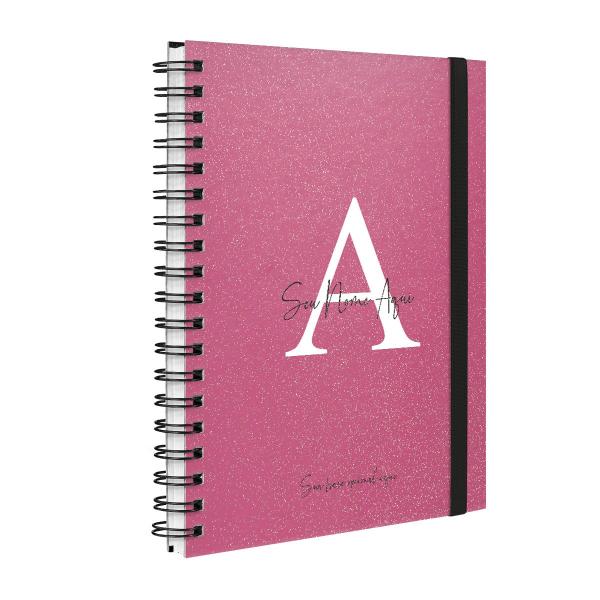 Agenda Planner Semanal Plus Personalizada Moderna Letra Glitter Metalizada Mauve 2027