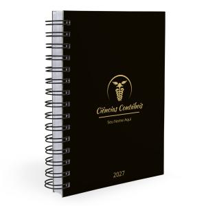 Agenda Personalizada Profissões Preto Ouro Ciências Contábeis
