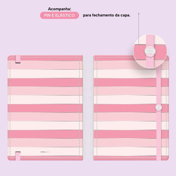 Capas Colors Sweet Listras Rosa Prata G