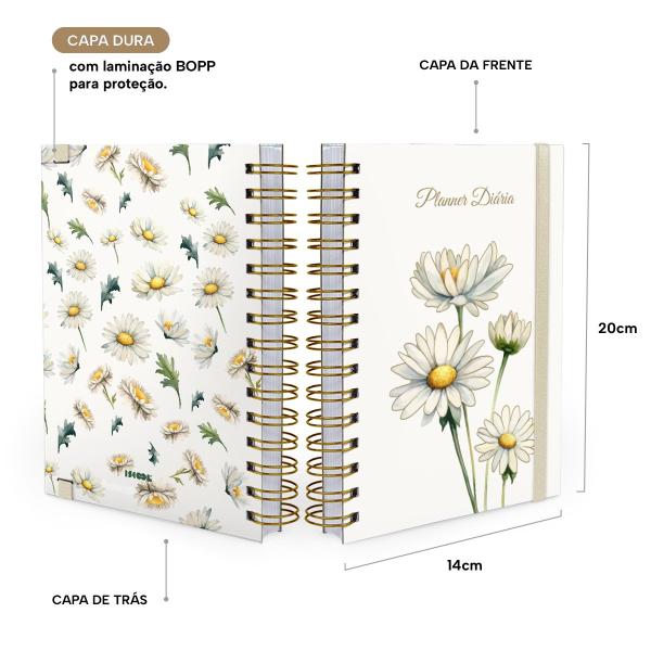 Agenda Planejamento 1 Dia Por Página Essência Floral Margaridas 2027