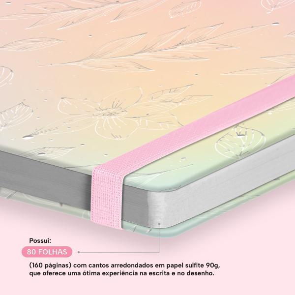 Caderno Premium Colors Pautado Color Bloom 15x21cm 80 fls