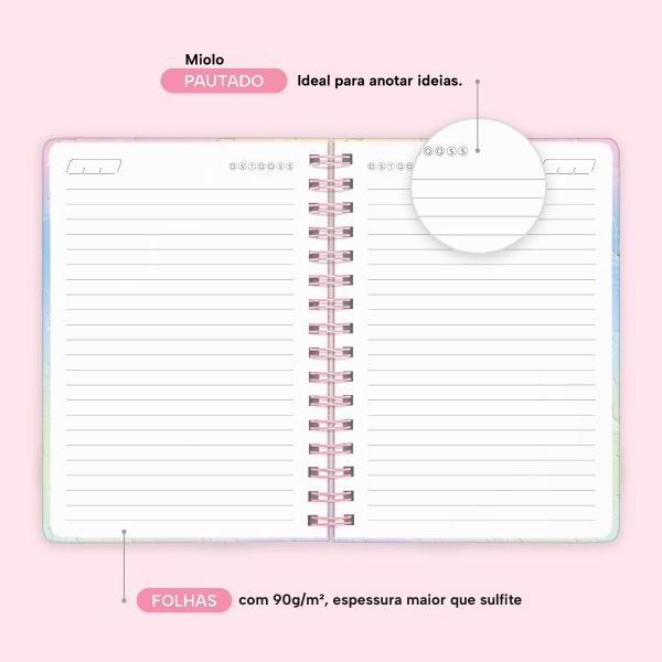 Caderno Premium Colors Pautado Color Bloom 15x21cm 80 fls