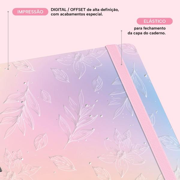 Caderno Premium Colors Pautado Color Bloom 15x21cm 80 fls