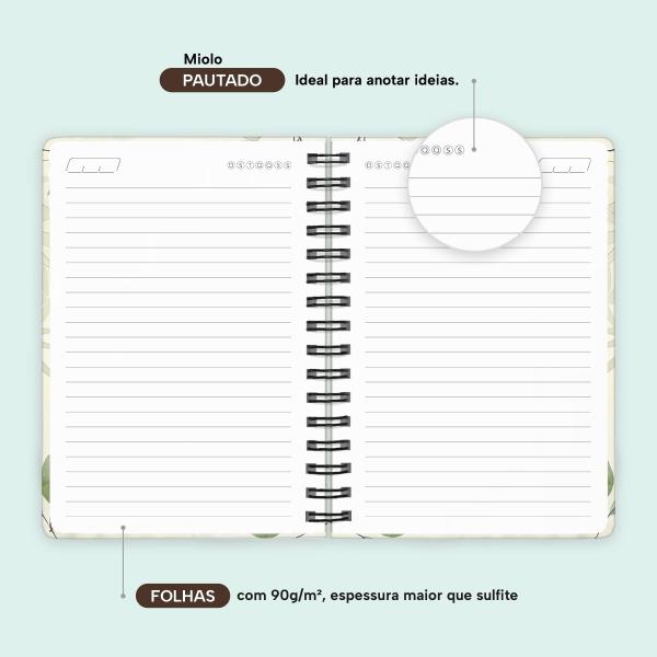Caderno Premium Bosque Pautado Panda 15x21cm 80 fls