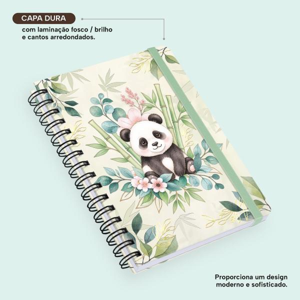 Caderno Premium Bosque Pautado Panda 15x21cm 80 fls