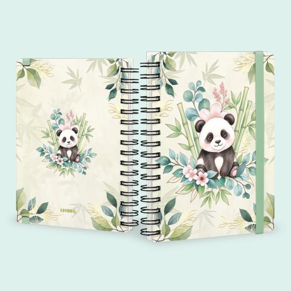 Caderno Premium Bosque Pautado Panda 15x21cm 80 fls