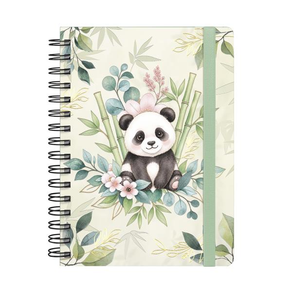 Caderno Premium Bosque Pautado Panda 15x21cm 80 fls
