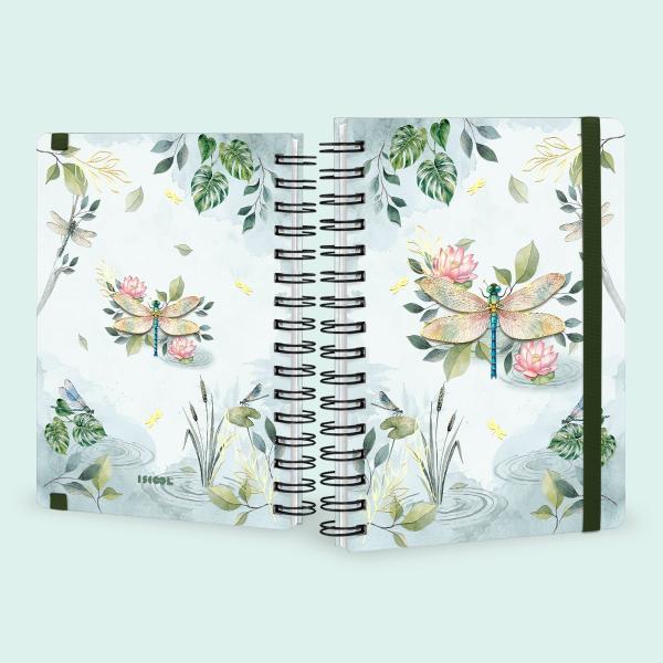 Caderno Premium Bosque Pautado Libélulas 15x21cm 80 fls