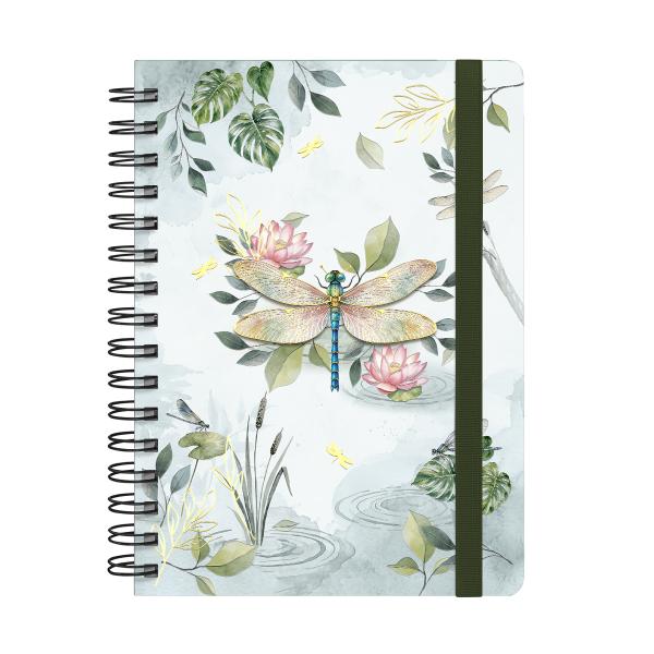 Caderno Premium Bosque Pautado Libélulas 15x21cm 80 fls