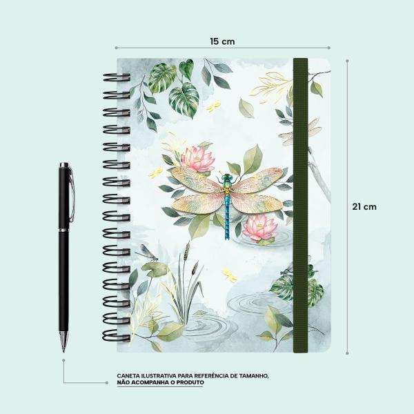 Caderno Premium Bosque Pautado Libélulas 15x21cm 80 fls