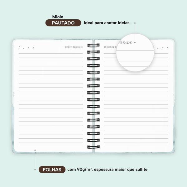 Caderno Premium Bosque Pautado Libélulas 15x21cm 80 fls