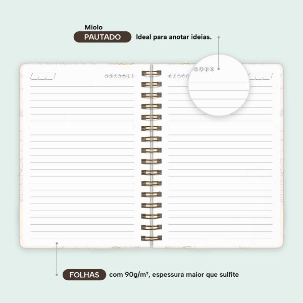 Caderno Premium Bosque Pautado Borboletas 15x21cm 80 fls