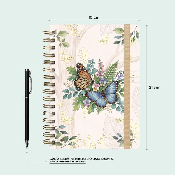 Caderno Premium Bosque Pautado Borboletas 15x21cm 80 fls